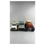 3p Vtg Pressed Steel Trucks w/ Tonka & Nylint