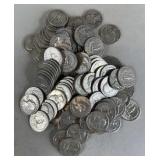 100pc 90% Silver U.S. Quarters $25 Face