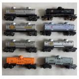 8pc Vtg Lionel Advertising Oil Tanker Train Cars