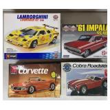 Unused Sports Car Model Kits w/ Burago Lamborghini