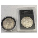 (2) Morgan Silver Dollars