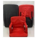 3 Folding Padded Backpack Chairs