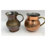 (2) 7 in Copper Pitchers