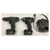 2 Hitachi Cordless Drills & Charger