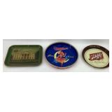 3 Vintage Metal Beer Trays