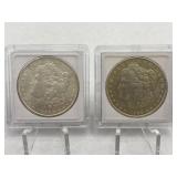 1896 and 1899 O Morgan Silver Dollars