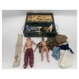 Vintage G I Joe Dolls, Accessories & Wood Case