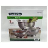 Tramontina 3 Pk Stainless Steel Colander Set, New