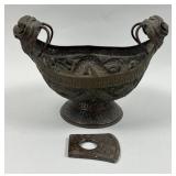 Early Japanese Metal Bowl & Stone Scraper.