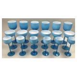 18pc Carlo Moretti Turquoise Wine, Cordial Glass.