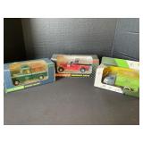 3 John Deere 1/25 Scale Die Cast Truck Banks.