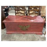 Antique Dove-Tail Blanket Chest w/ Eagle.