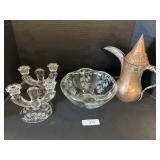 Tiffin Franciscan Glass Bowl, Candlestick