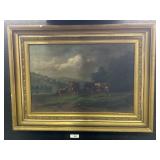 Antique Artist Signed Oil on Canvas Landscape.