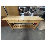 Butcher Block Side Table & Drawers.