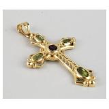 14KT Gold Gemstone Cross.