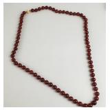 Carnelian Beaded Necklace W/ 14KT Gold Clasp.