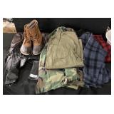 Menï¿½s Leather Jacket, Military Uniform, Boots.