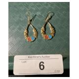 Native American Red & Blue Stone Earrings.