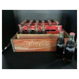 Coca Cola Soda Case Crate W/Filled Bottles.