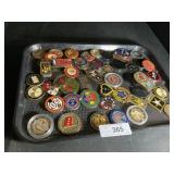 Tray Lot Military & NASCAR Coins.