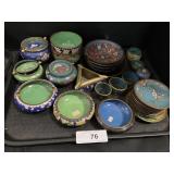 Vintage Cloisonnï¿½ Ashtrays, Plates, Napkin Rings.