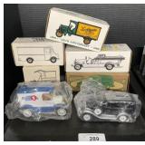 7 Ertl Die Cast Metal Car Coin Banks.