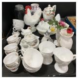 Indiana Milk Glass, Hen In Nest, German Tea Set.