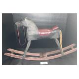 Hand Carved Wood Decor Rocking Horse.