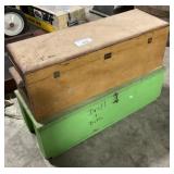 2 Primitive Wooden Toolboxes W/Old Drill.