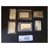 6 1 Troy Ounce Fine Silver Bars.