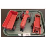 Plastic Farmall Tractor, Metal Spreader, Plastic