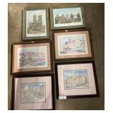 6 Signed Landscape Watercolor Prints.