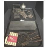 Cast Iron Flat Irons, Vtg ShaveMaster, Curler,