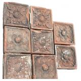 Victorian Floral Redware Archetectural Bricks.