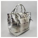 Donald J Pliner Metallic Silver Purse.