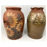 2 Eldreth Pottery Redware Vases.