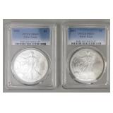 2 2001 1oz Fine Silver Eagles.