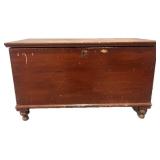 19th C Red Paint Blanket Chest.