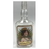 Rock & Rye Hand Blown Glass Bottle Reverse Label.