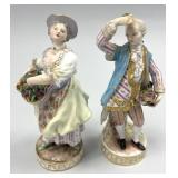 Pair Of Meissen Porcelain Figurines.