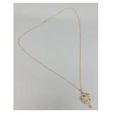 Antique 14KT Gold Diamond Filigree Necklace.