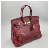 Ainifeel Red Faux Alligator Skin Purse.