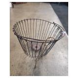 Early Metal Wire Gathering Basket.