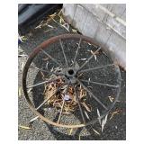 Primitive Metal Wagon Wheel.