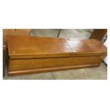 Antique Primitive Wood Storage Chest Bench.