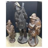 Large Wood Carved Figures Statues.