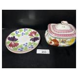 3 Wm Adamï¿½s Plates, Gaudy Dutch Tureen.