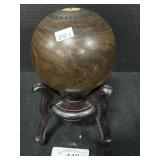 Scottish Lignum Vitae Carpet/Lawn Ball W/ Stand.