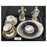 Fine Bone C/S, Victorian Figures, Plates.